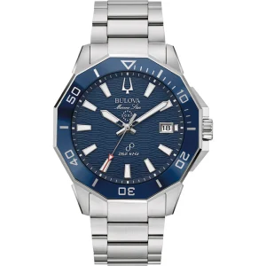 Bulova Marine Star Blue Dial Stainless Steel Sport Watch for Men 96B433