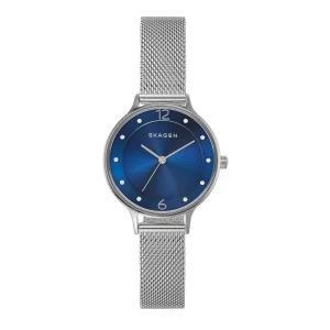 Skagen Anita Blue Swarovski Dial Stainless Steel Mesh Watch SKW2307
