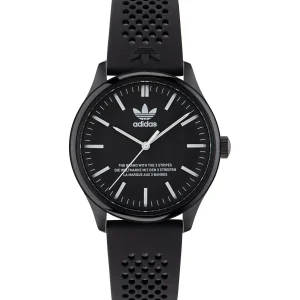 Adidas Code One 40mm Black Dial Black Silicone Strap Watch AOSY23031