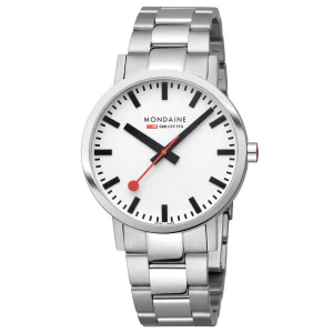 Mondaine Classic White Dial Stainless Steel Bracelet 40mm Watch A660.30360.11SBJ
