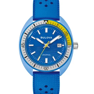 Bulova Snorkel Blue Dial Rubber Strap Watch 98B445