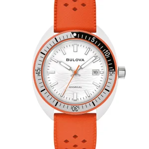 Bulova Snorkel Clownfish White Dial Rubber Strap Watch 98B448