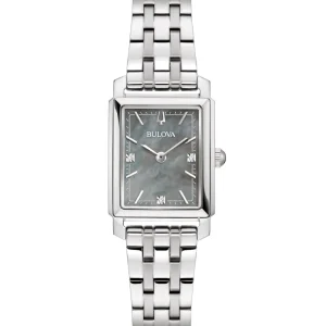 Bulova Sutton Grey Dial Stainless Steel Watch 96P252