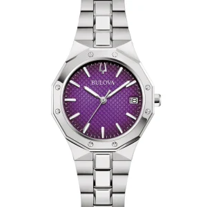 Bulova Prestige Classic Purple Dial Stainless Steel Watch 96M168