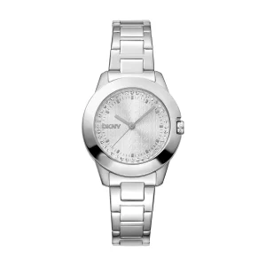 DKNY Park Ave Logo Silver Dial Stainless Steel Watch DK1L021M0035