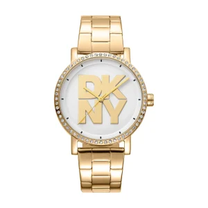 DKNY Soho Logo Silver Dial Stainless Steel Watch DK1L035M0055