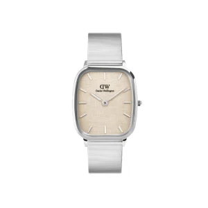 Daniel Wellington Marlon Sterling Wire Vintage Linen Pattern Dial Watch DW00100812
