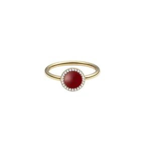 Daniel Wellington Audrey Red Agathe Gold Ring