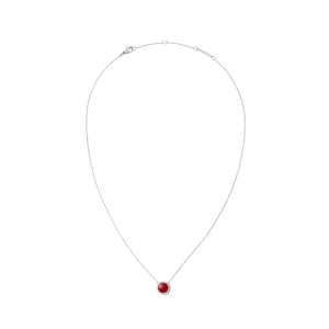 Daniel Wellington Audrey Red Agathe Silver Necklace DW00401452
