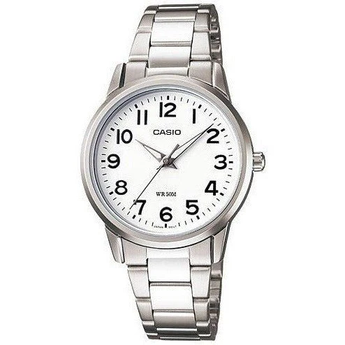 Casio Analog Stainless Steel White Dial Watch LTP1303D-7B