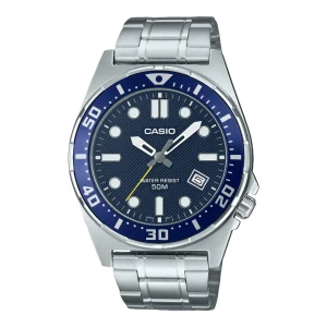 Casio Analog Diver Blue Dial Stainless Steel Watch MTD135D-2A