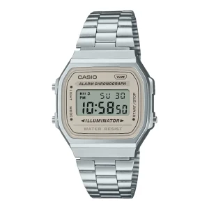Casio Digital Vintage Grey Dial Stainless Steel Watch A168WA-8A