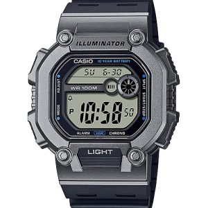 Casio Digital Illuminator Grey Dial Black Resin Band Watch W737H-1A2