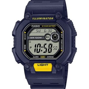 Casio Digital Illuminator Grey Dial Blue Resin Band Watch W737H-2A