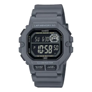 Casio Digital Illuminator Black Dial Grey Resin Band Watch WS1400H-8B