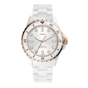 Fossil Three-Hand FB-01 White Ceramic Womens Watch CE1107