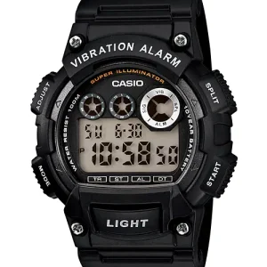 Casio Super Illuminator Black Resin Band Watch W735H-1A