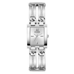 Guess Silver-Tone Square Analog Watch GW0668L1