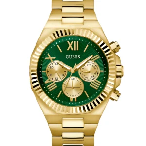 Guess Gold Green Dial Gold Bracelet Watch GW0703G2