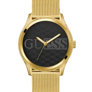 Guess Reputation Black Dial Gold Tone Analog Watch GW0710G2