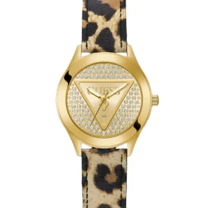 Guess Glitz Plaque Gold Tone Analog Watch GW0745L2