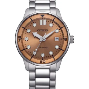 Citizen Automatic Silver Stainless Steel Bronze Dial Watch NJ0191-83X