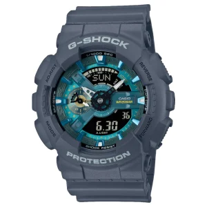 G-Shock Analog Digital 110 Series Blue Dial Black Resin Band Watch GA110AS-2A