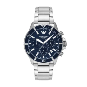 Emporio Armani World Explorer Solar Blue Dial Stainless Steel Watch AR11681