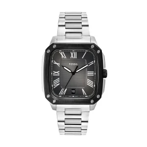 Fossil Crosby Three-Hand Grey Dial Stainless Steel Watch FS6122
