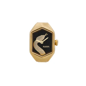 Fossil Two-Hand Gold Stainless Steel Ring Watch ES5382