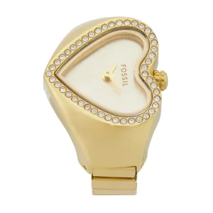 Fossil Two-Hand Gold Stainless Steel Ring Watch ES5407