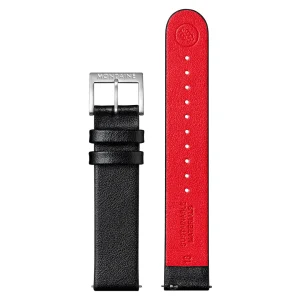Mondaine Black Genuine Vegan Grape Leather Polished 18mm Watch Band FG3118.21Q