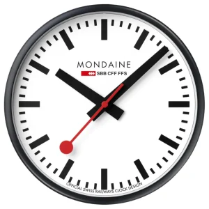 Mondaine Black Wall Clock 25CM A990.CLOCK.12SBB