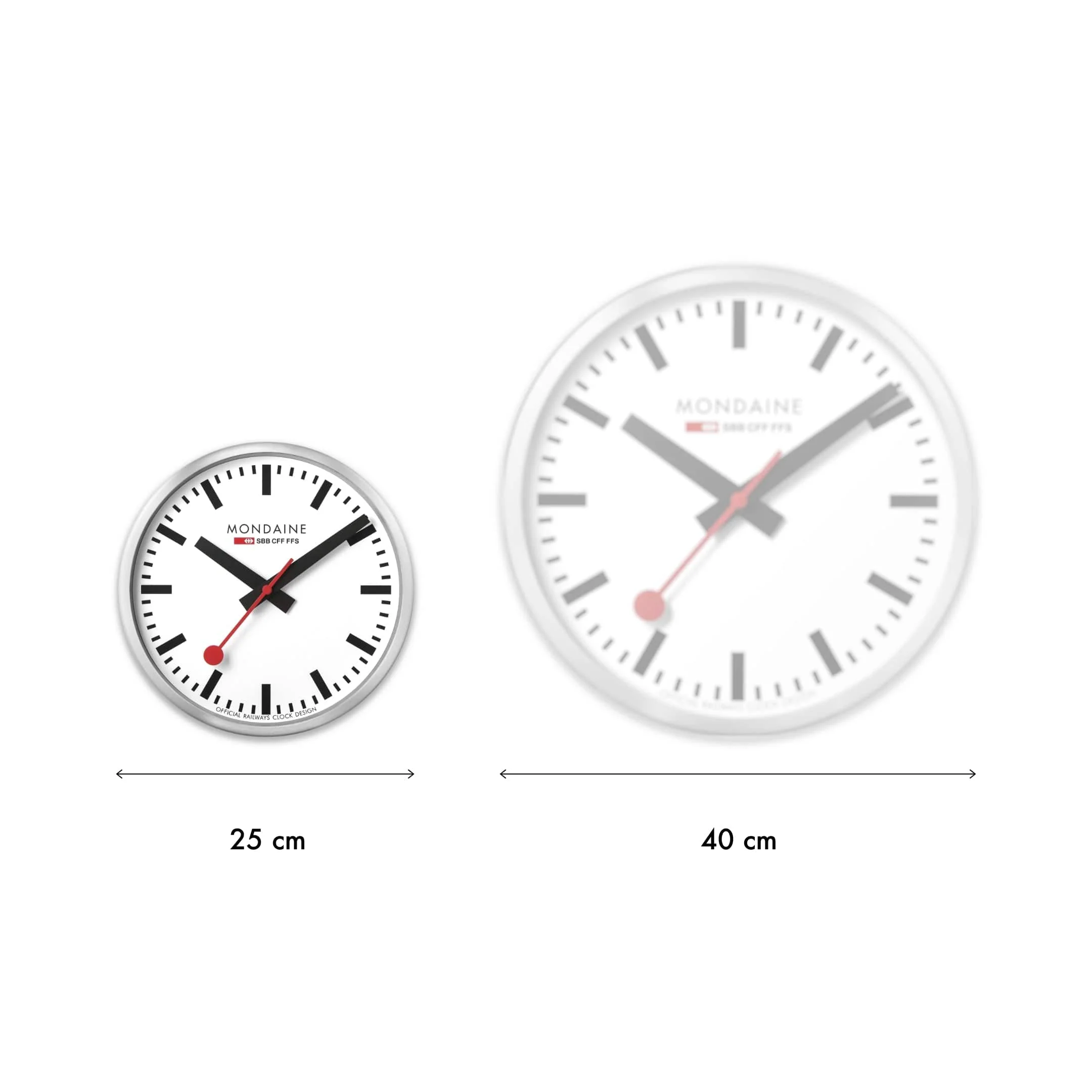 Mondaine Black Wall Clock 25CM A990.CLOCK.12SBB - Image 3