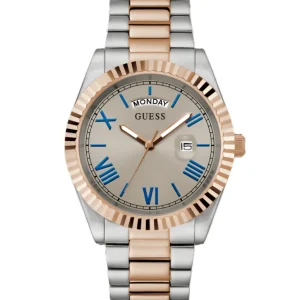 Guess CONNOISSEUR Silver Dial Two Tone Stainless Steel Watch GW0265G13