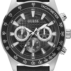 Guess Black Dial Fabric Strap Watch GW0206G1