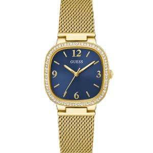 Guess Tapestry Blue Dial Gold Stainless Steel Watch GW0354L6
