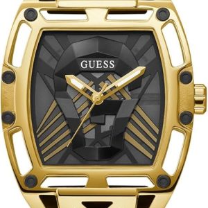 Guess Legend Black Dial Leather Strap Watch GW0500G1