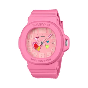 Baby-G Ana Swing Heart Dial Pink Resin Band Watch BGA10-4A