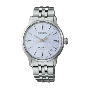 Seiko Presage Daytime 'Frozen Sky Diving' Automatic Blue Dial Watch with Diamonds SRPL61J