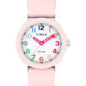 Timex Time Machines Pink and White Silicone Strap Kids Watch TW2W92000