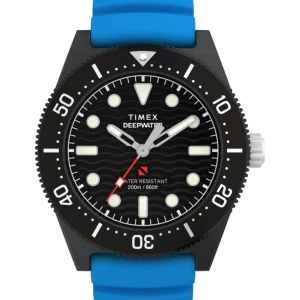 Timex Deepwater Reef 200 XCF 43mm Blue Rubber Strap Watch TW2Y02500