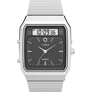 Q Timex® 1982 Ana-Digi Reissue 33mm Stainless Steel Bracelet Watch T2W2Y05900