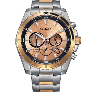 Citizen Quartz Sports Chronograph Two-Toned Brown Dial Men's Watch AN8204-59X