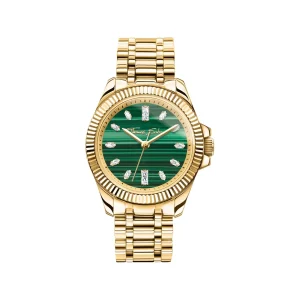 THOMAS SABO Ladies Green Malachite Divine Watch in Gold