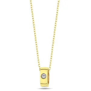 9K Yellow Gold Lock Necklace 45cm