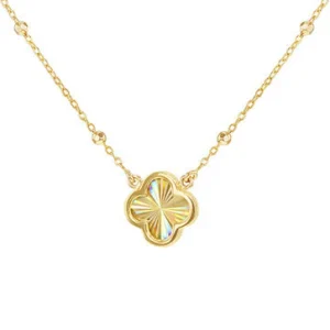 9K Yellow Gold Rainbow Petal Necklace 40-45cm