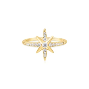 Ania Haie Gold Eight-Pointed Star Signet Ring