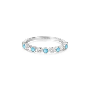 Ania Haie Silver Bezel Lab Created Turquoise Ring