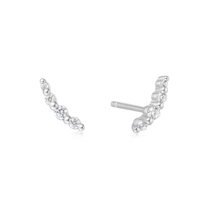Ania Haie Silver Bezel Beaded Stone Stud Earrings